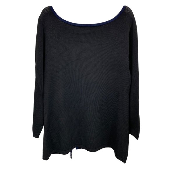 White House Black Market Contrast Lace Up Hem Pullover Sweater Top Womens Size L - Picture 5 of 5